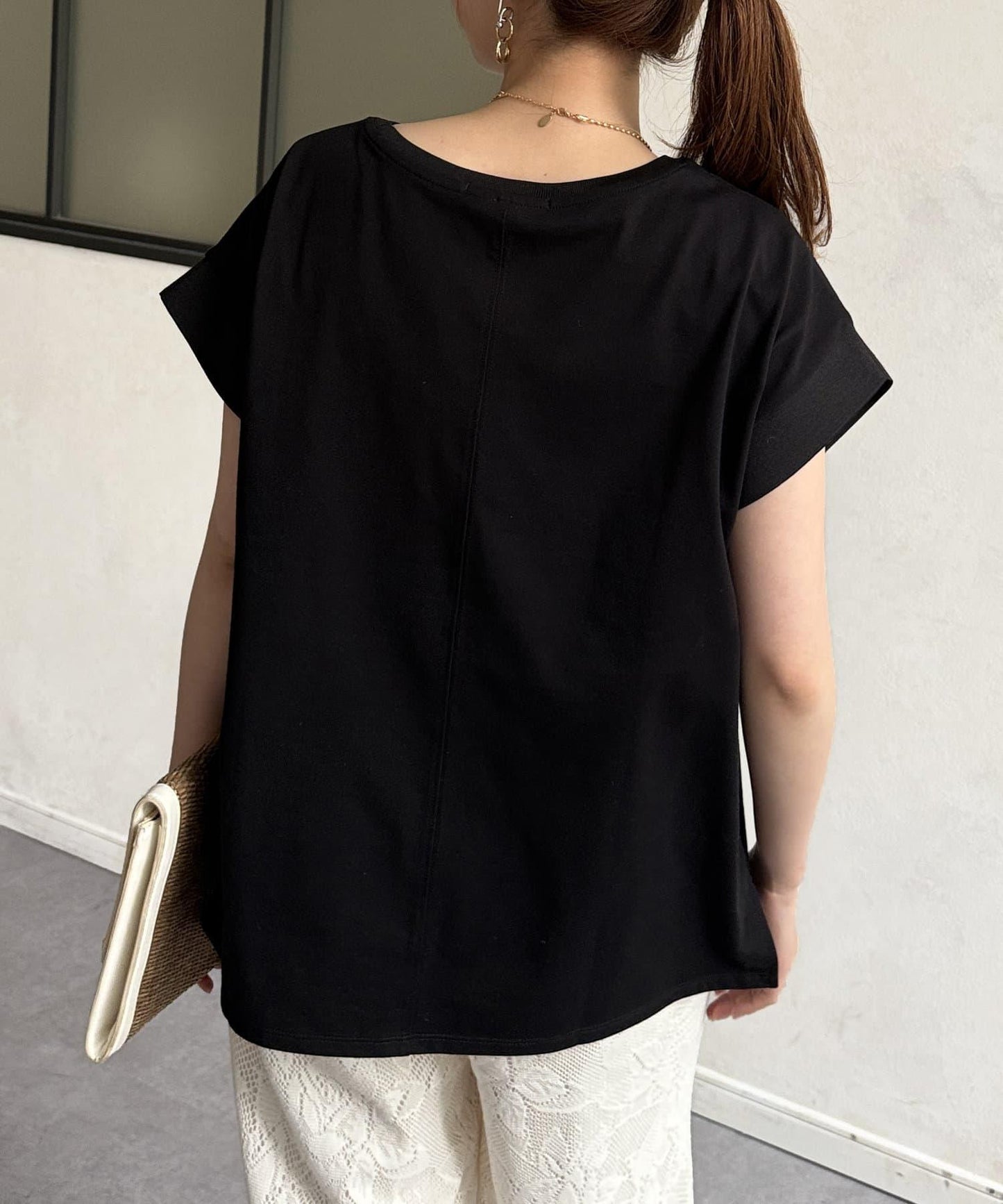 功能素材袖口織帶法式T-shirt