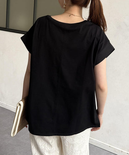 功能素材袖口織帶法式T-shirt