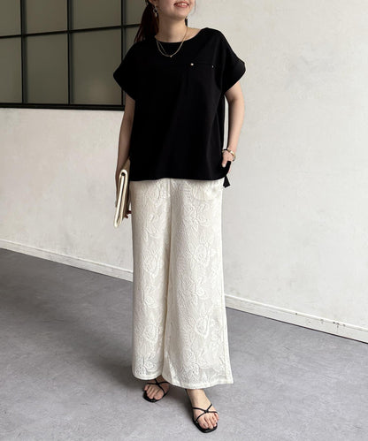 功能素材袖口織帶法式T-shirt