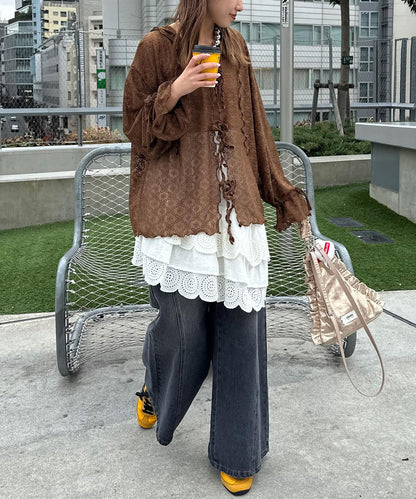 蕾絲連帽衛衣上衣