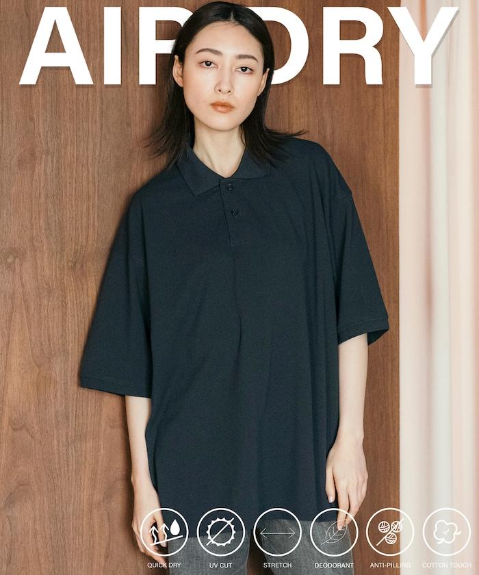 《AIR》DRY 高功能材料 粗針織 馬球衫/吸溼速幹/遮熱/防紫外線