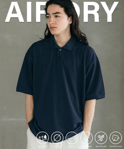 《AIR》DRY 高功能材料 粗針織 馬球衫/吸溼速幹/遮熱/防紫外線