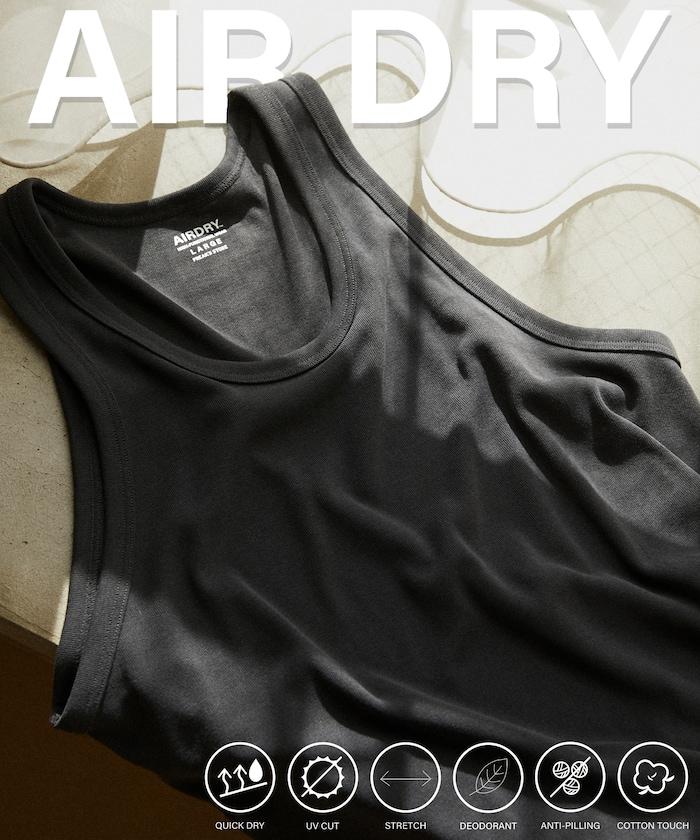 《AIR》DRY 高功能材料 肋編織 坦克頂/吸水速幹/遮熱性/防紫外線