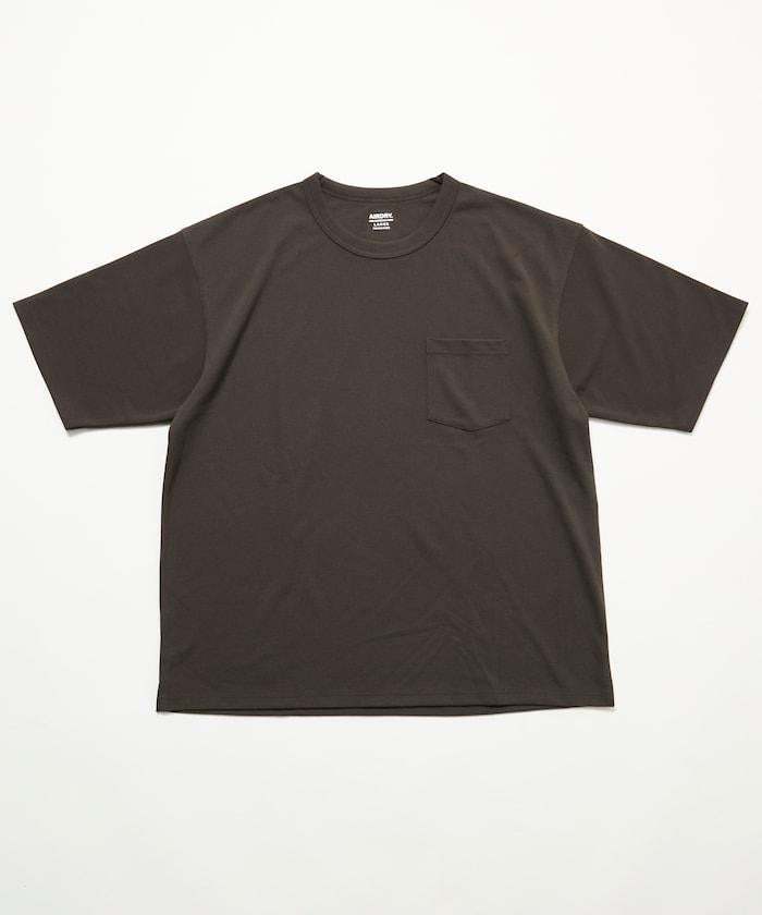 《AIR》DRY 高功能材料 棉紋織 圓領 帶口袋 T恤/吸溼快乾/遮熱/防紫外線