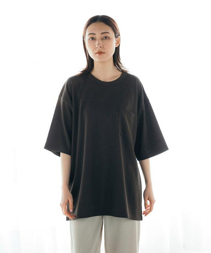 《AIR》DRY 高功能材料 棉紋織 圓領 帶口袋 T恤/吸溼快乾/遮熱/防紫外線