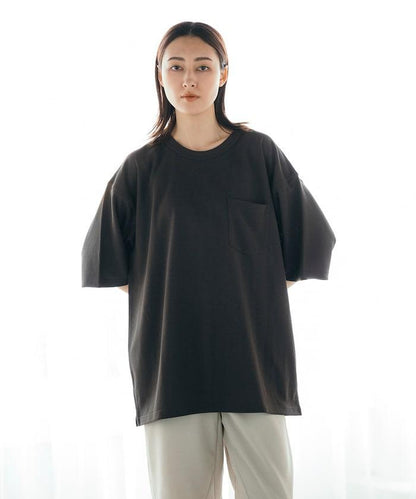 《AIR》DRY 高功能材料 棉紋織 圓領 帶口袋 T恤/吸溼快乾/遮熱/防紫外線