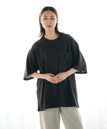 《AIR》DRY 高功能材料 棉紋織 圓領 帶口袋 T恤/吸溼快乾/遮熱/防紫外線