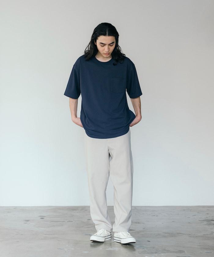 《AIR》DRY 高功能材料 棉紋織 圓領 帶口袋 T恤/吸溼快乾/遮熱/防紫外線