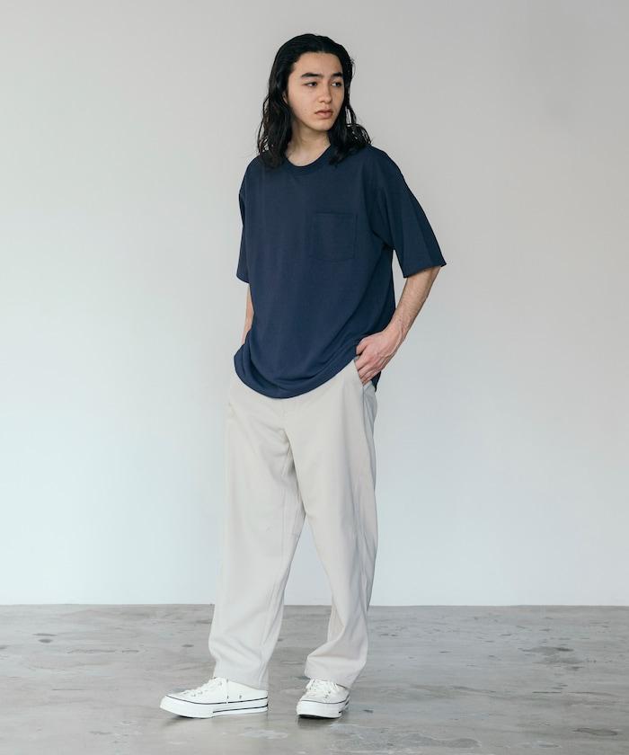 《AIR》DRY 高功能材料 棉紋織 圓領 帶口袋 T恤/吸溼快乾/遮熱/防紫外線