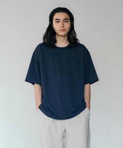 《AIR》DRY 高功能材料 棉紋織 圓領 帶口袋 T恤/吸溼快乾/遮熱/防紫外線