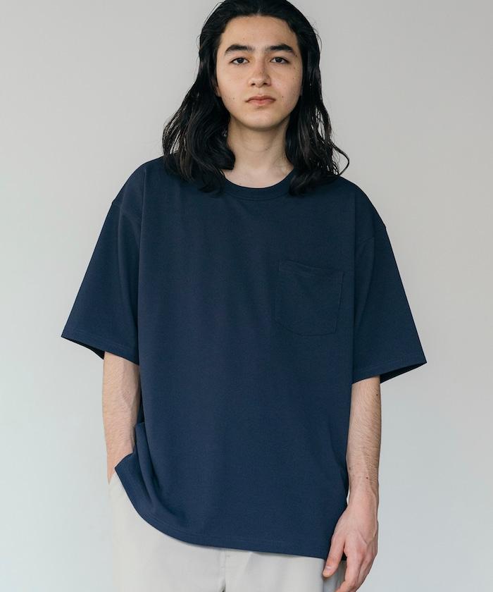 《AIR》DRY 高功能材料 棉紋織 圓領 帶口袋 T恤/吸溼快乾/遮熱/防紫外線