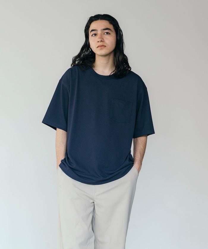 《AIR》DRY 高功能材料 棉紋織 圓領 帶口袋 T恤/吸溼快乾/遮熱/防紫外線