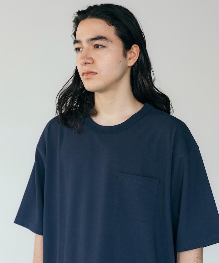 《AIR》DRY 高功能材料 棉紋織 圓領 帶口袋 T恤/吸溼快乾/遮熱/防紫外線