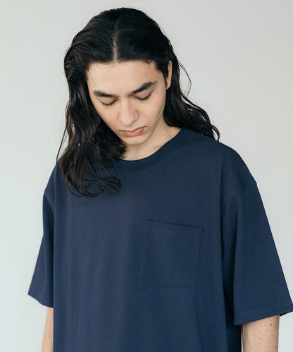 《AIR》DRY 高功能材料 棉紋織 圓領 帶口袋 T恤/吸溼快乾/遮熱/防紫外線