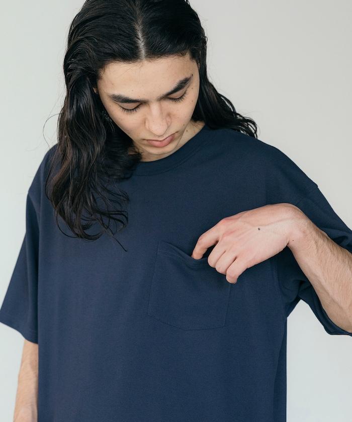 《AIR》DRY 高功能材料 棉紋織 圓領 帶口袋 T恤/吸溼快乾/遮熱/防紫外線