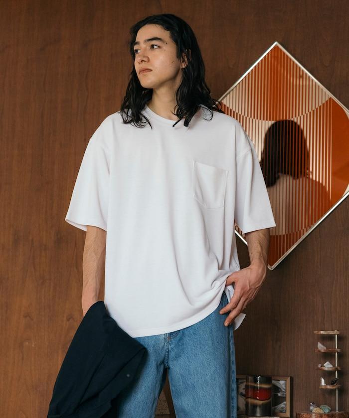 《AIR》DRY 高功能材料 棉紋織 圓領 帶口袋 T恤/吸溼快乾/遮熱/防紫外線