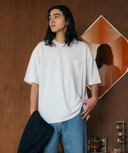 《AIR》DRY 高功能材料 棉紋織 圓領 帶口袋 T恤/吸溼快乾/遮熱/防紫外線