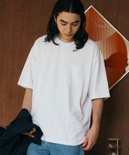 《AIR》DRY 高功能材料 棉紋織 圓領 帶口袋 T恤/吸溼快乾/遮熱/防紫外線