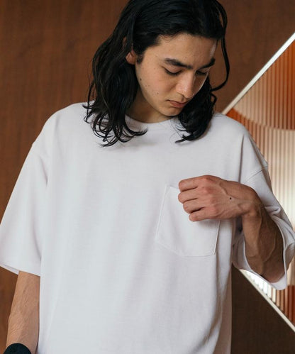 《AIR》DRY 高功能材料 棉紋織 圓領 帶口袋 T恤/吸溼快乾/遮熱/防紫外線