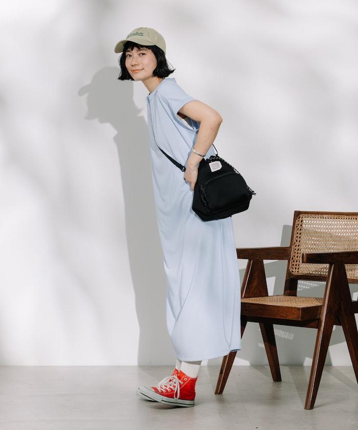 <接觸冷感/UV> 《AIR》DRY HIGHCOOL 亨利領連衣裙