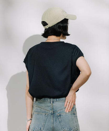 <接觸冷感/UV> 《空氣》DRY HIGHCOOL 法式短袖T恤