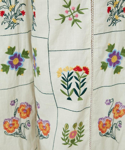 拼接花卉刺繡褲