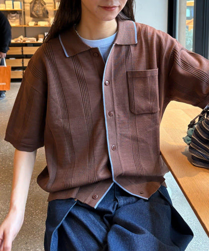 【男女通用】條紋夏季針織開衫