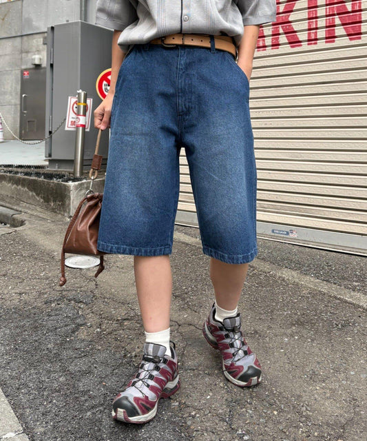 【男女通用】混搭牛仔短褲