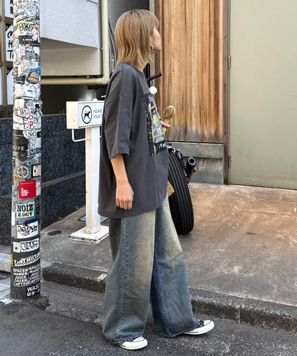 【男女通用】復古褪色印花旅行T恤