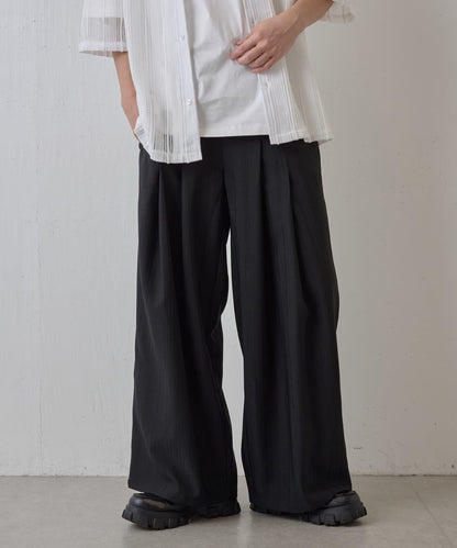 隨機斜紋2褶寬鬆褲