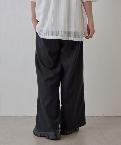 隨機斜紋2褶寬鬆褲