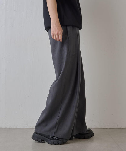 隨機斜紋2褶寬鬆褲