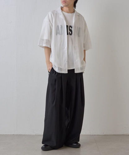 隨機斜紋2褶寬鬆褲