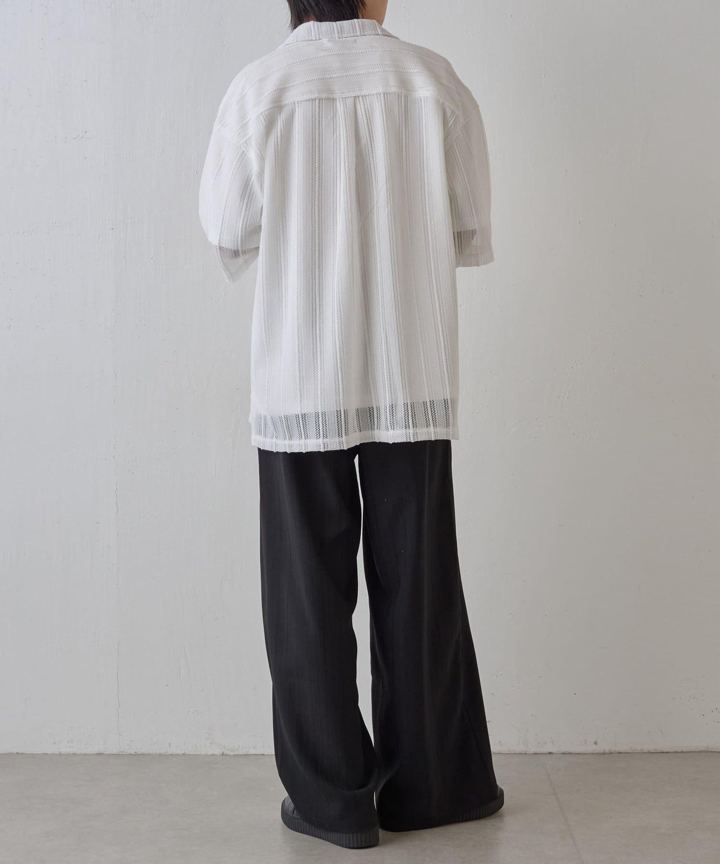 隨機斜紋2褶寬鬆褲