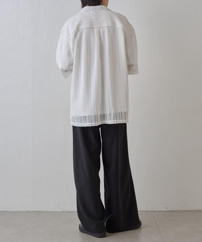 隨機斜紋2褶寬鬆褲