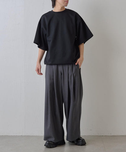 隨機斜紋2褶寬鬆褲