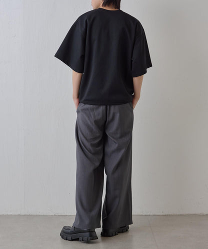 隨機斜紋2褶寬鬆褲