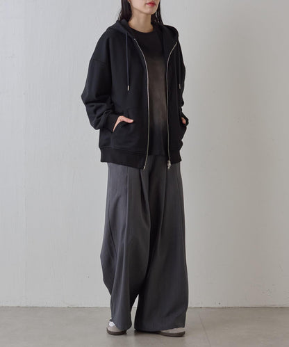 隨機斜紋2褶寬鬆褲