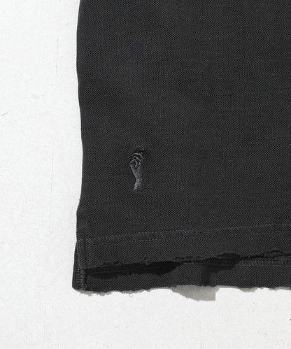 復古加工 超大尺碼Polo衫 / 獨特刺繡