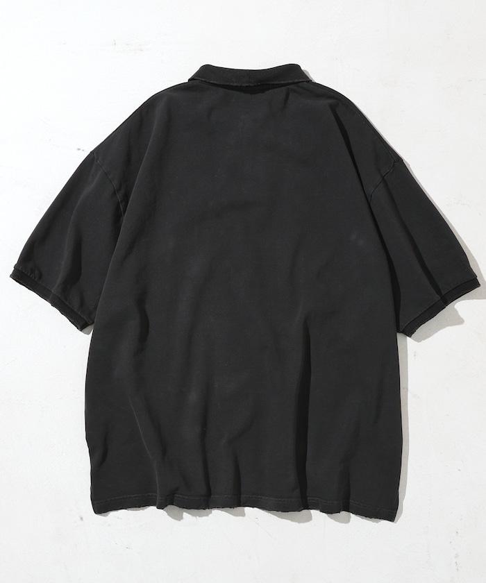 復古加工 超大尺碼Polo衫 / 獨特刺繡