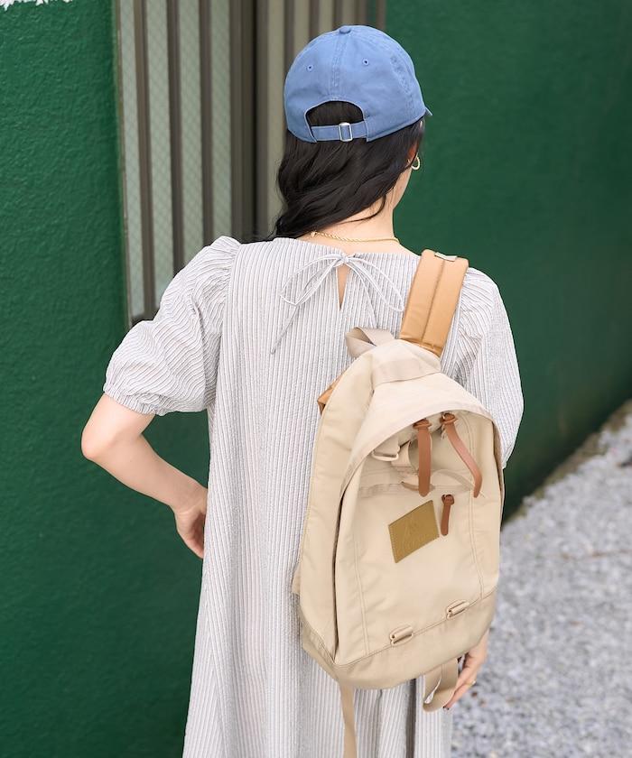 設計 絲絨條紋 泡泡袖連衣裙