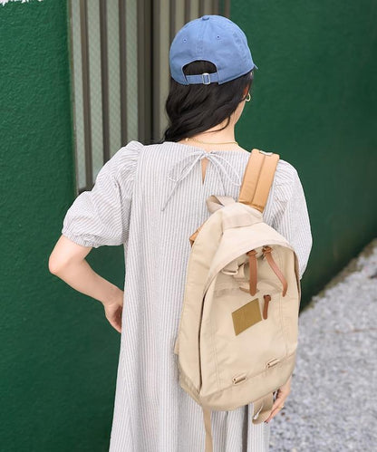 設計 絲絨條紋 泡泡袖連衣裙