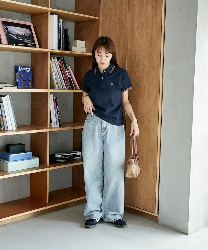 聯名 線條設計一點刺繡Polo衫