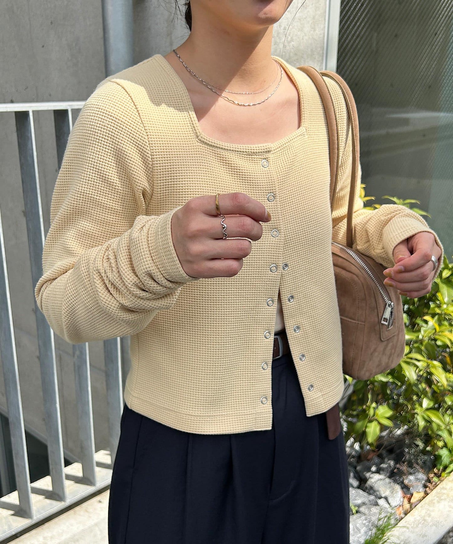 小花紋保暖開衫