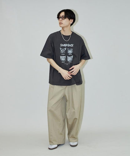 "SOUNDHOUSE" 4只貓 動物印花T恤