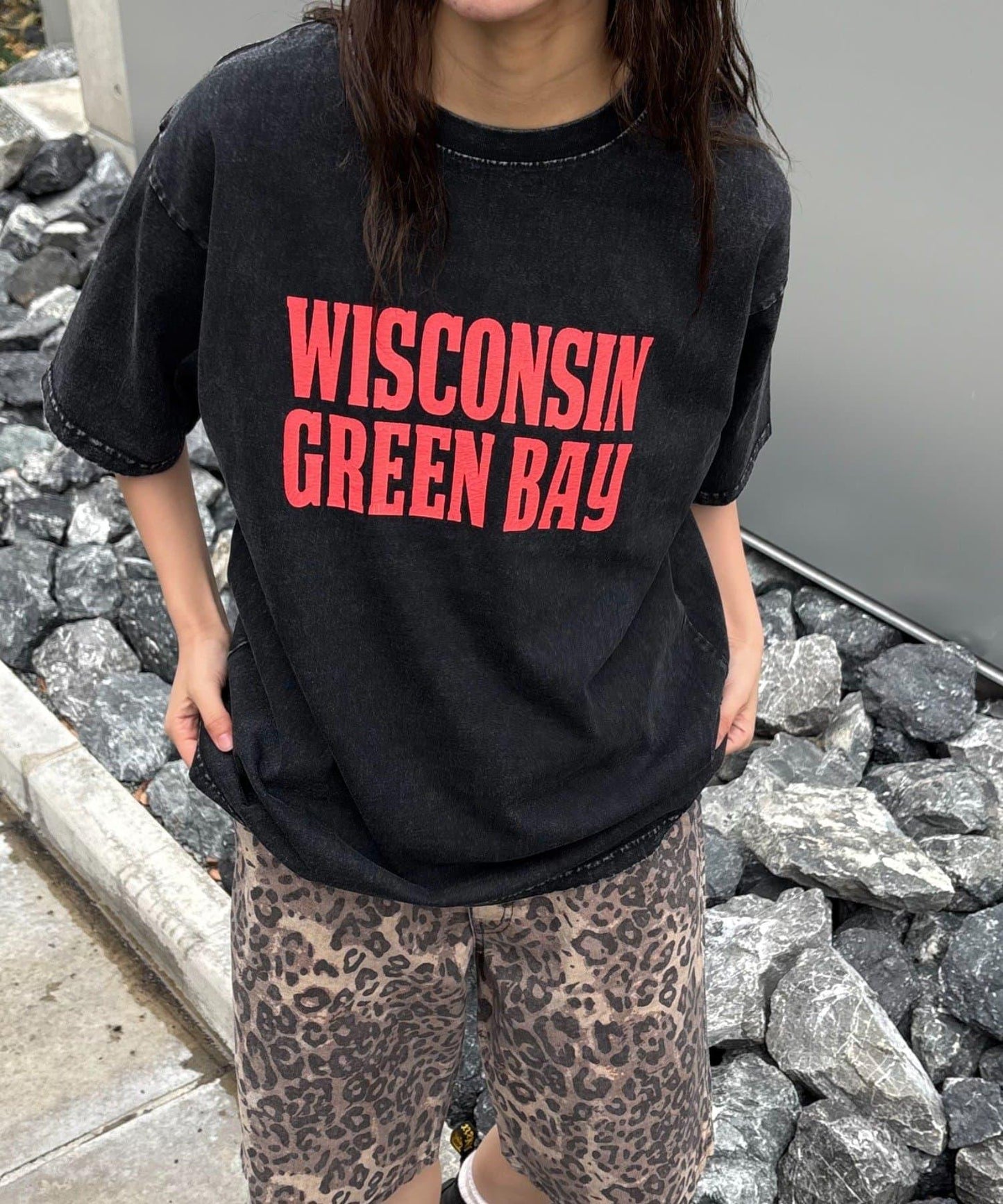 【男女通用】酸洗標誌T恤