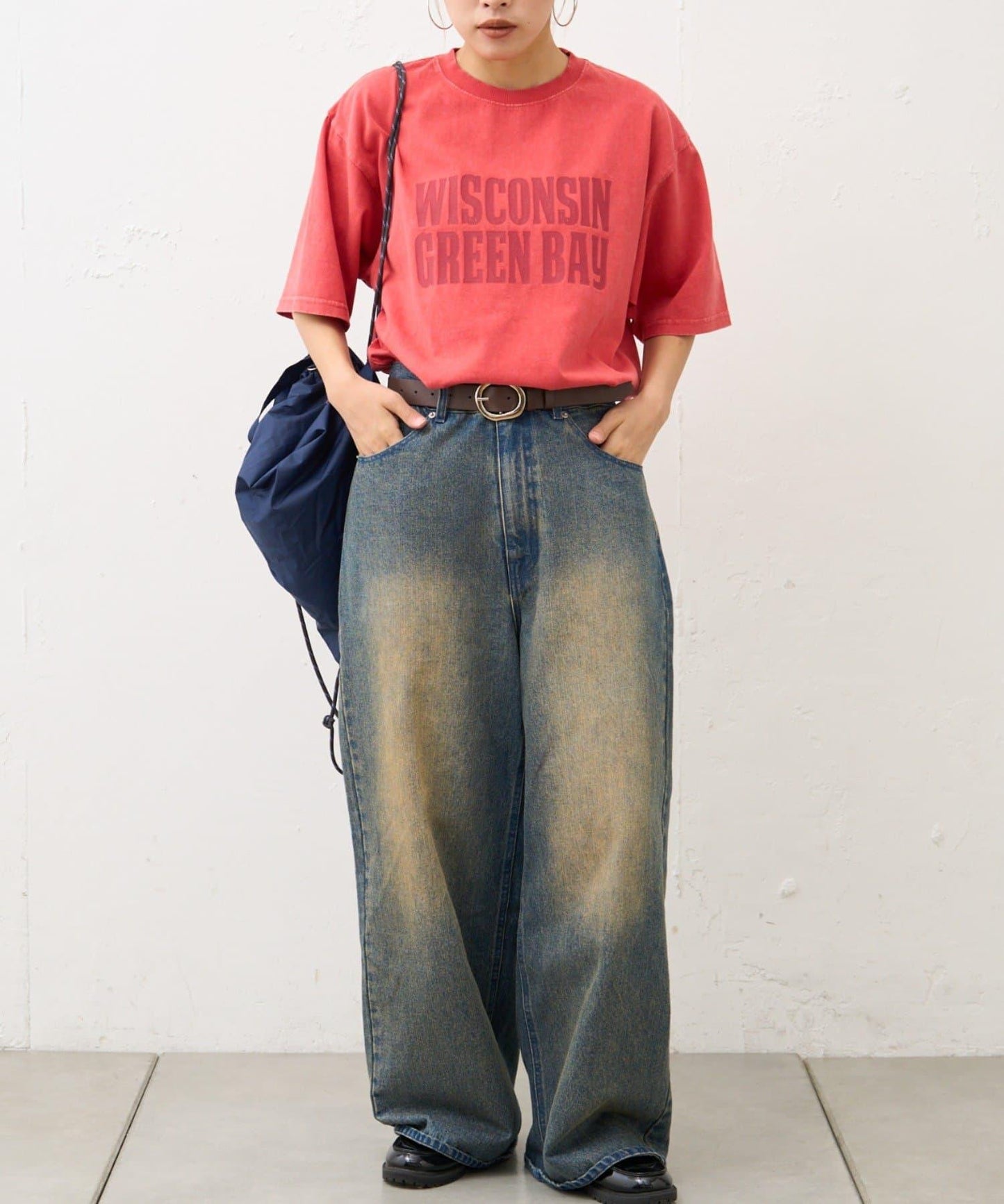 【男女通用】酸洗標誌T恤