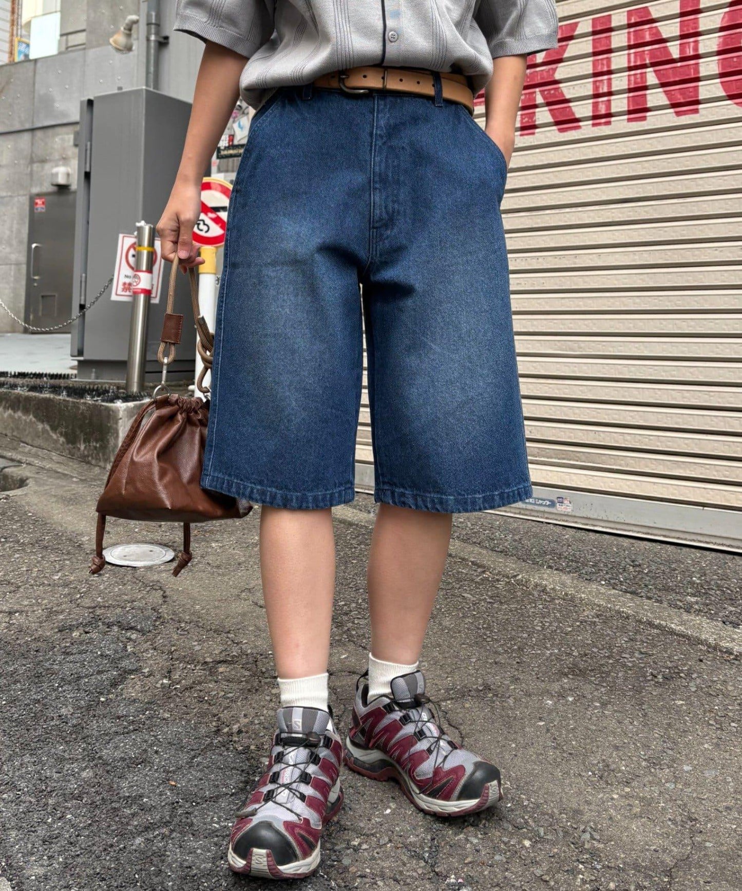 【男女通用】混搭牛仔短褲