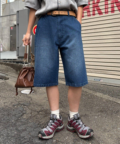 【男女通用】混搭牛仔短褲