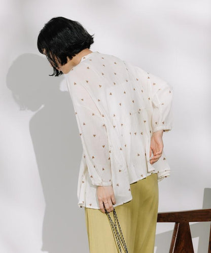 印度 幾何學 刺繡襯衫＜套裝搭配款＞